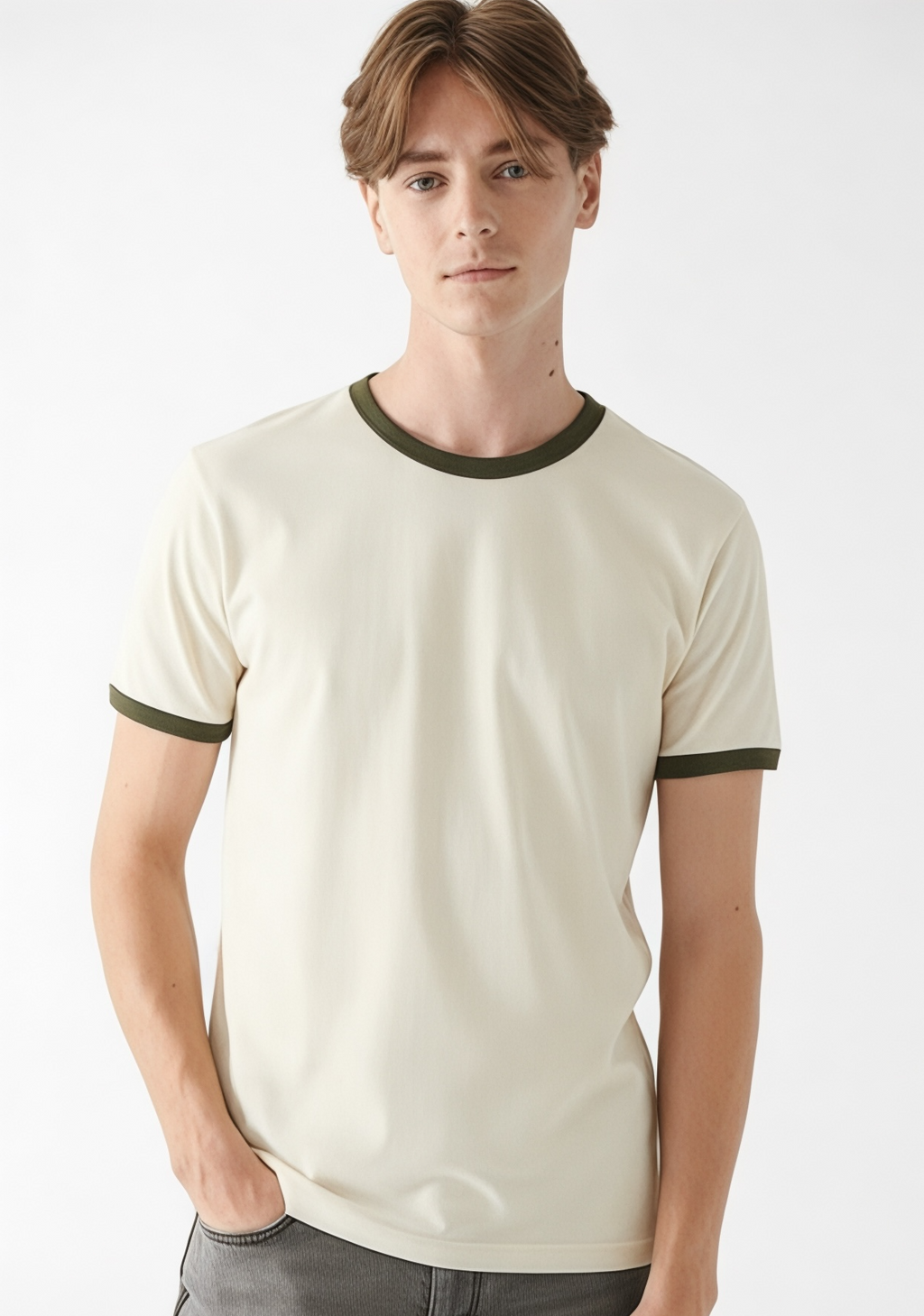 Ringer Ecru T-Shirt