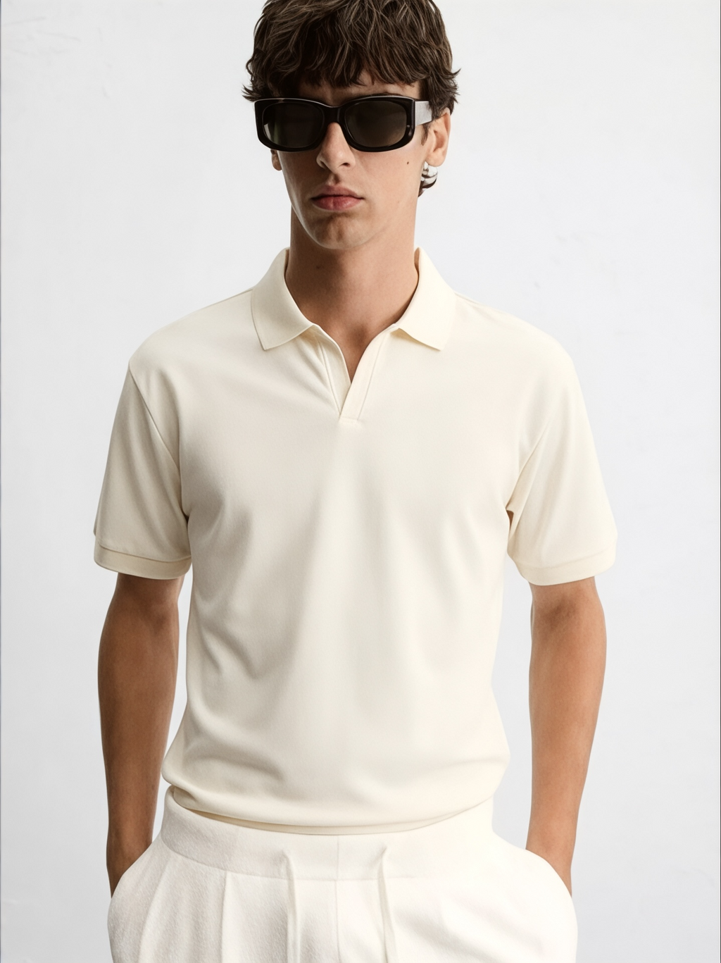 Ecru Polo T-Shirt