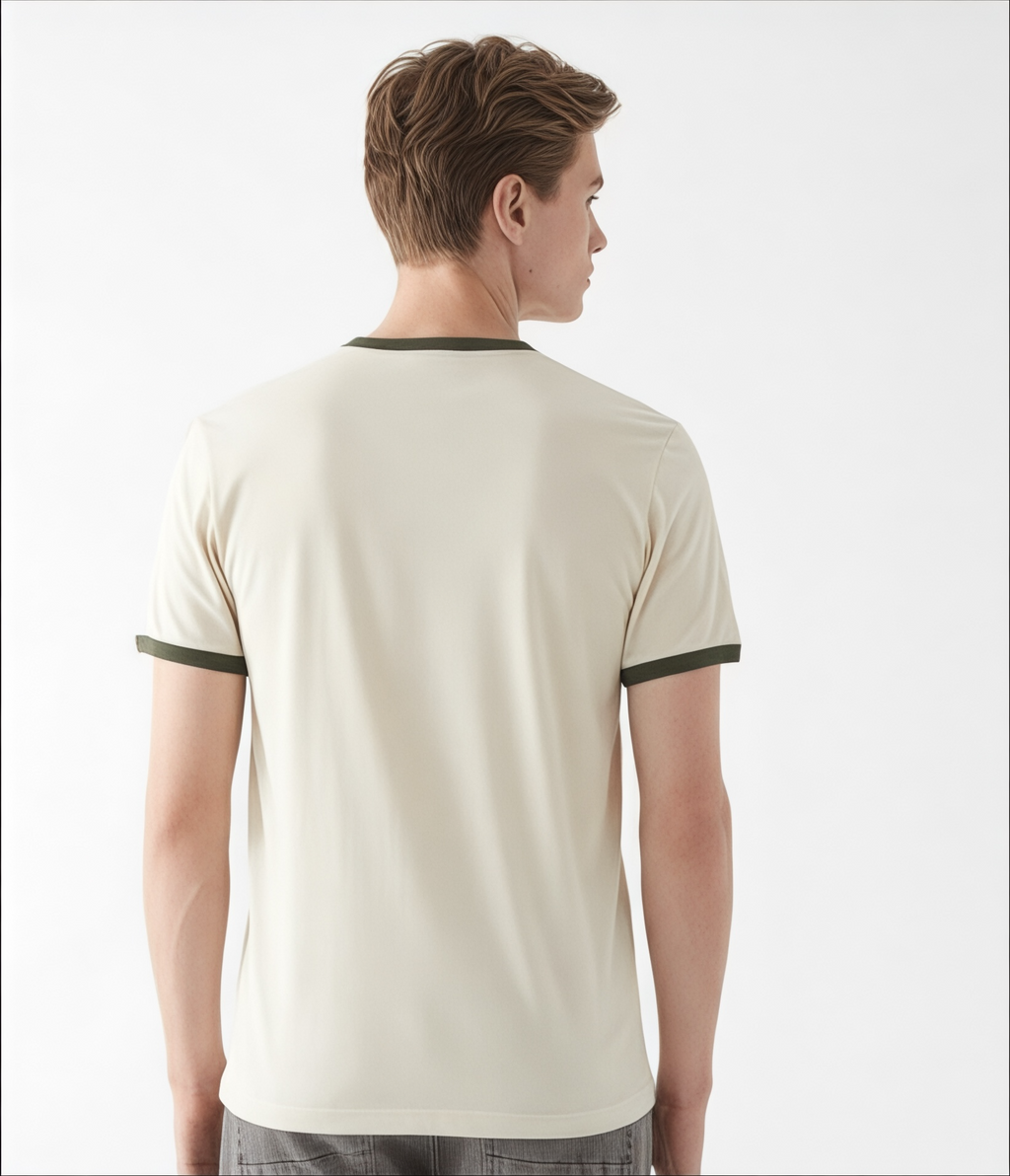 Ringer Ecru T-Shirt