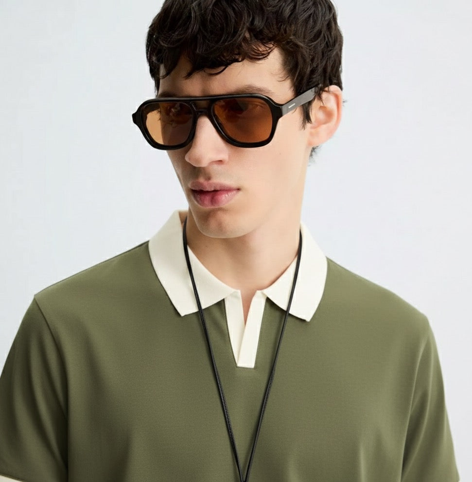 Old Money Men's Olive Green Polo Shirt