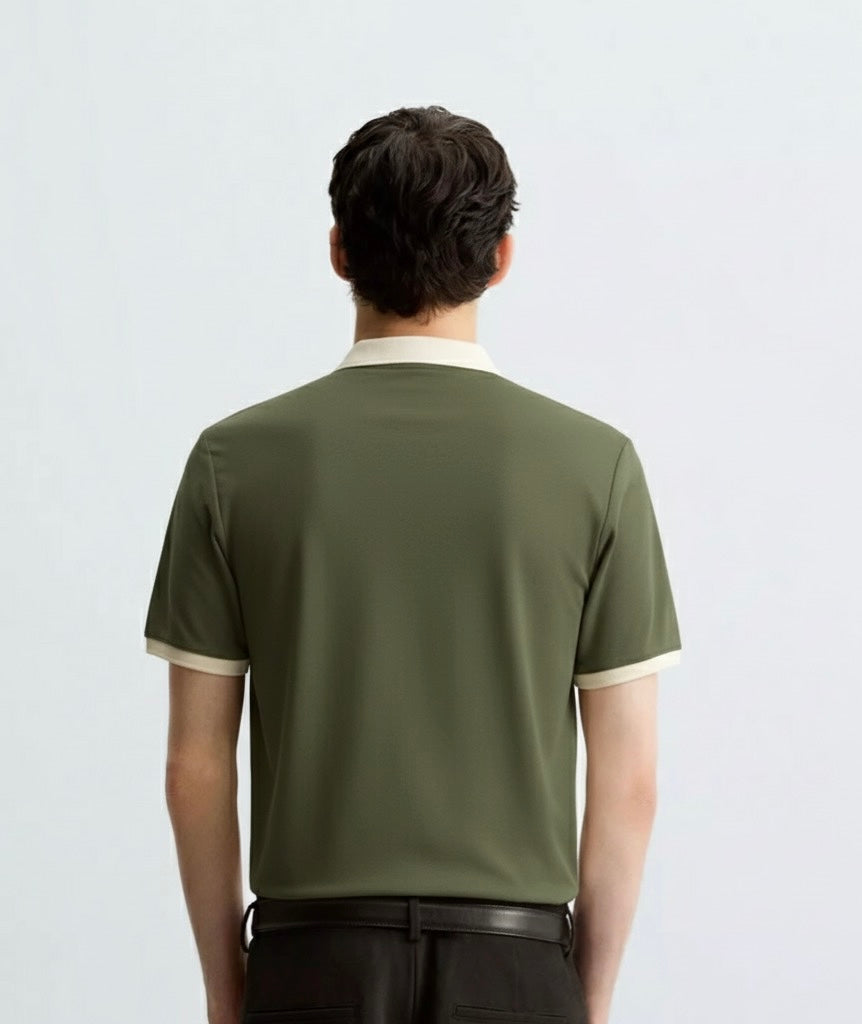 Old Money Men's Olive Green Polo Shirt