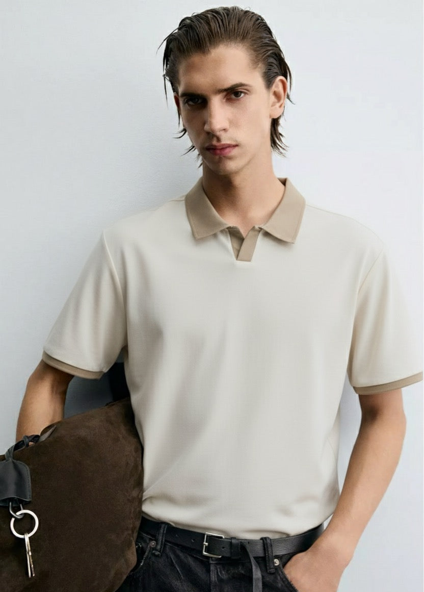 Ecru Polo T-Shirt
