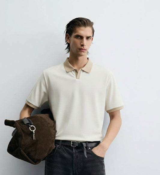 Old Money Men's Ivory Polo Shirt