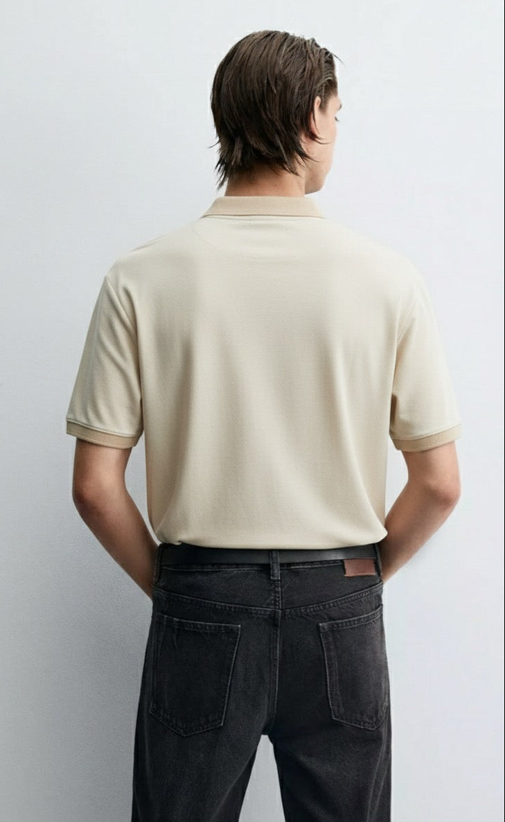 Old Money Men's Ivory Polo Shirt