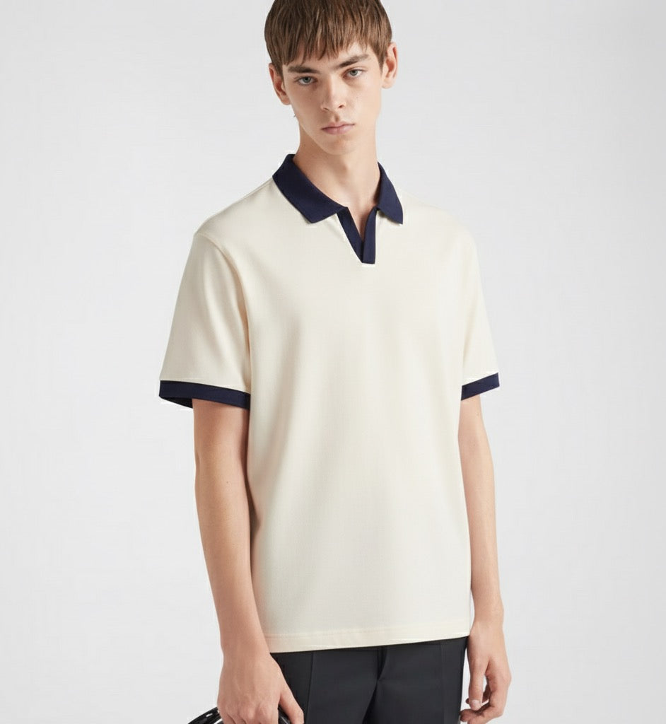 Old Money Men's Ivory Polo Shirt