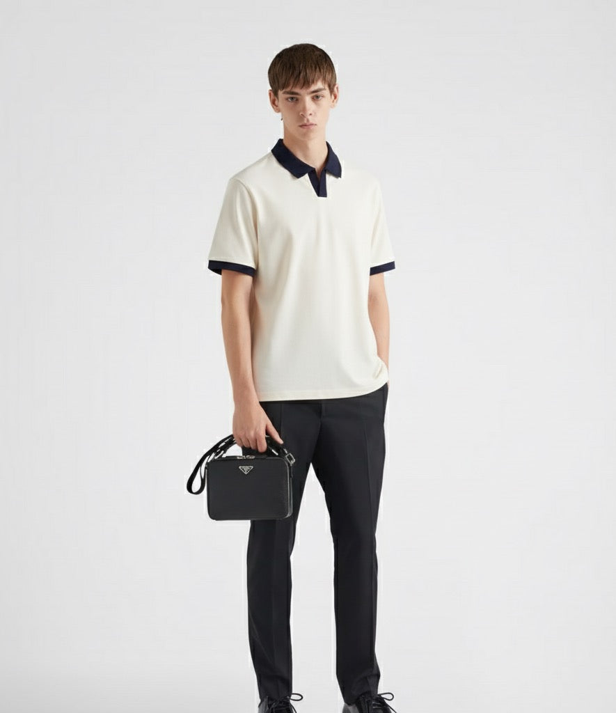 Old Money Men's Ivory Polo Shirt