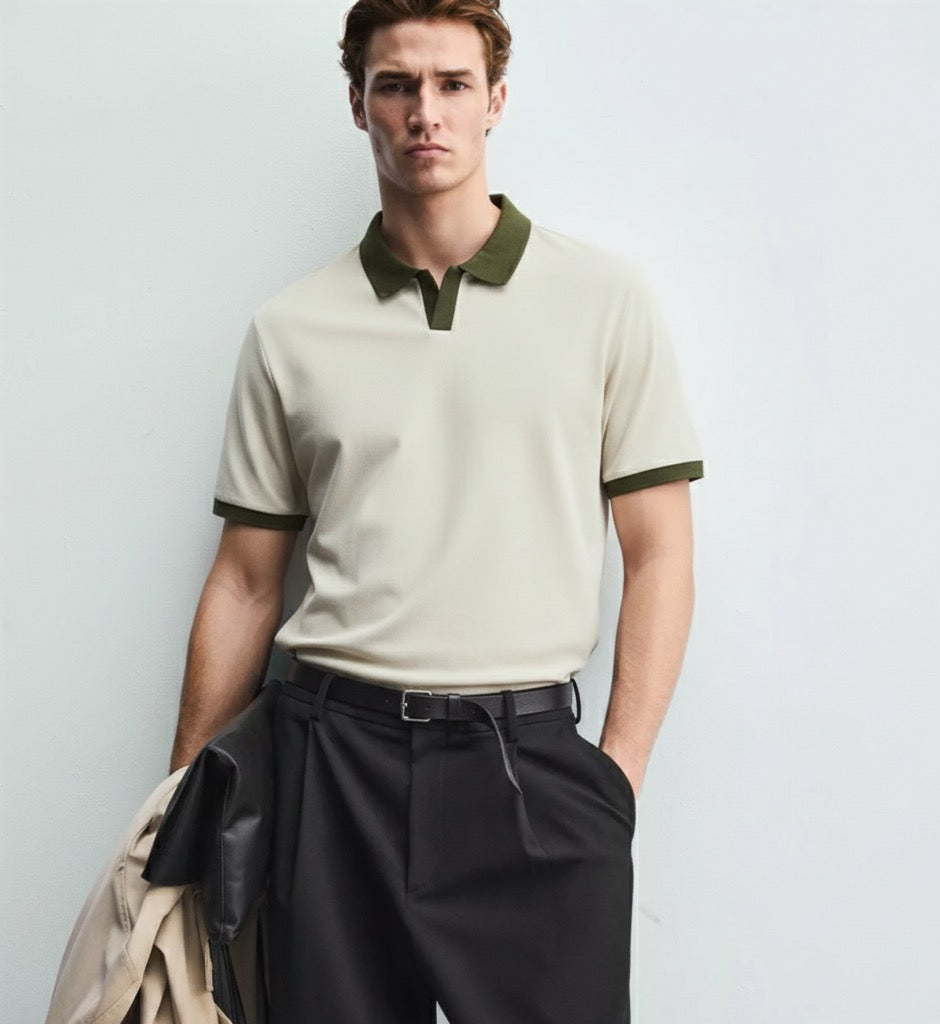Ecru Polo T-Shirt