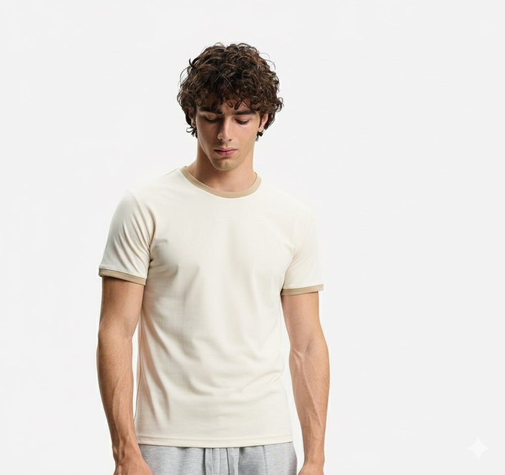 Ringer Ecru T-Shirt