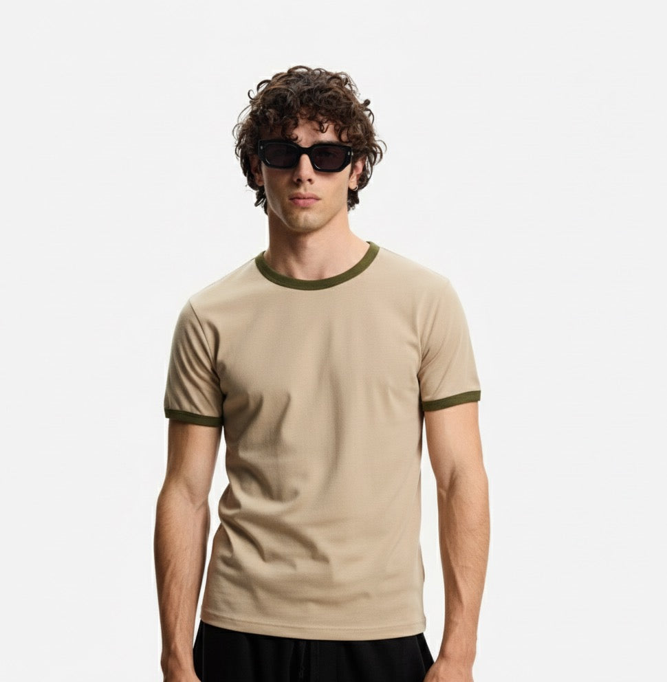 Old Money Men's Beige T-Shirt