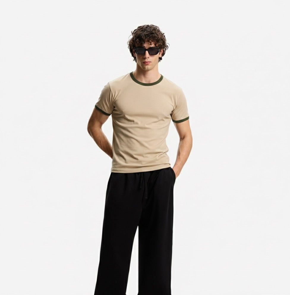 Old Money Men's Beige T-Shirt