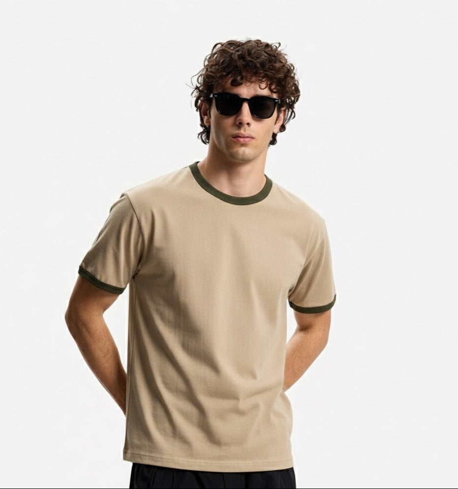 Old Money Men's Beige T-Shirt