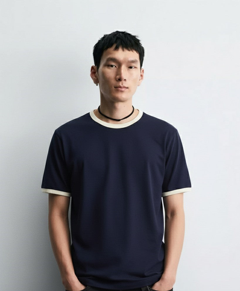 Old Money Men's Navy Cotton T-Shirt