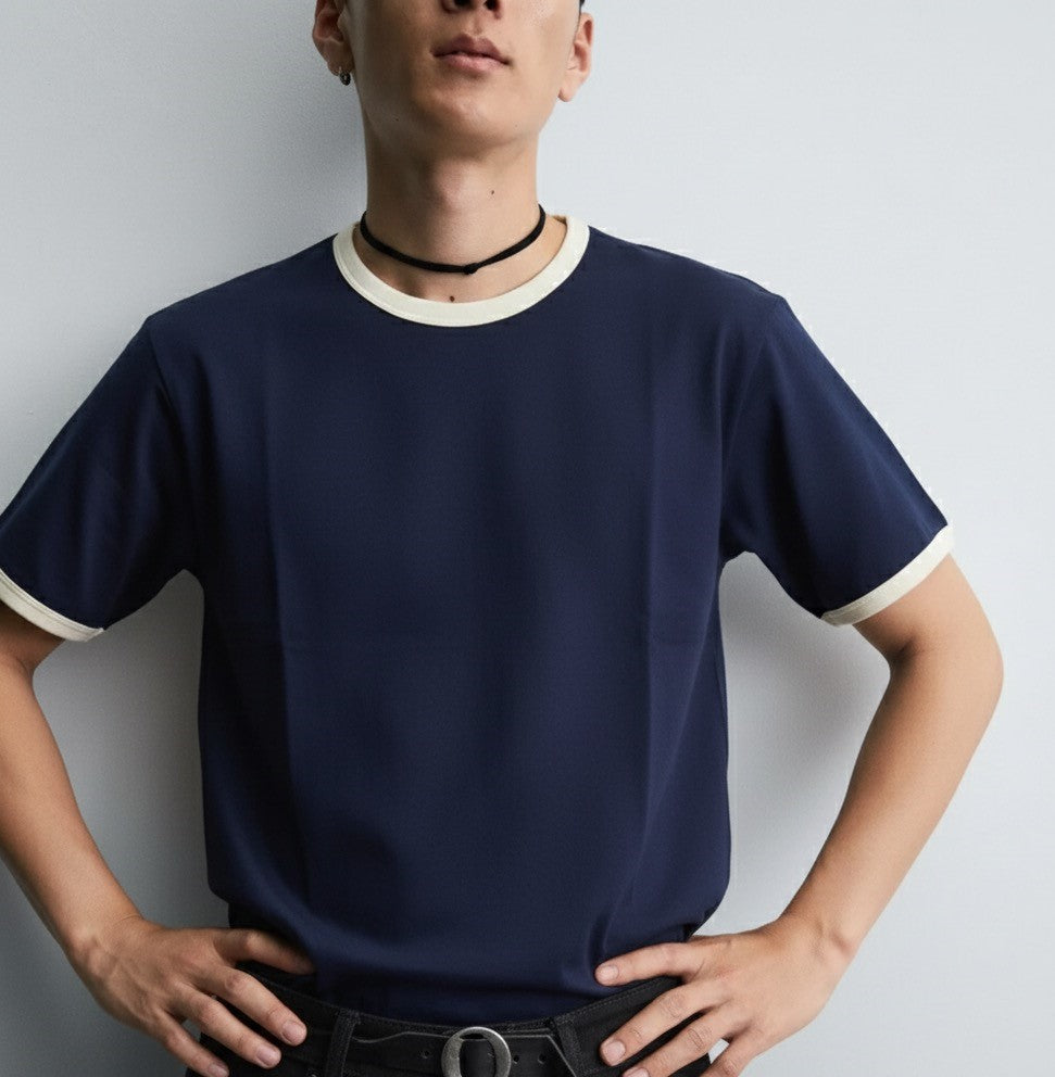 Ringer Navy Blue T-shirt