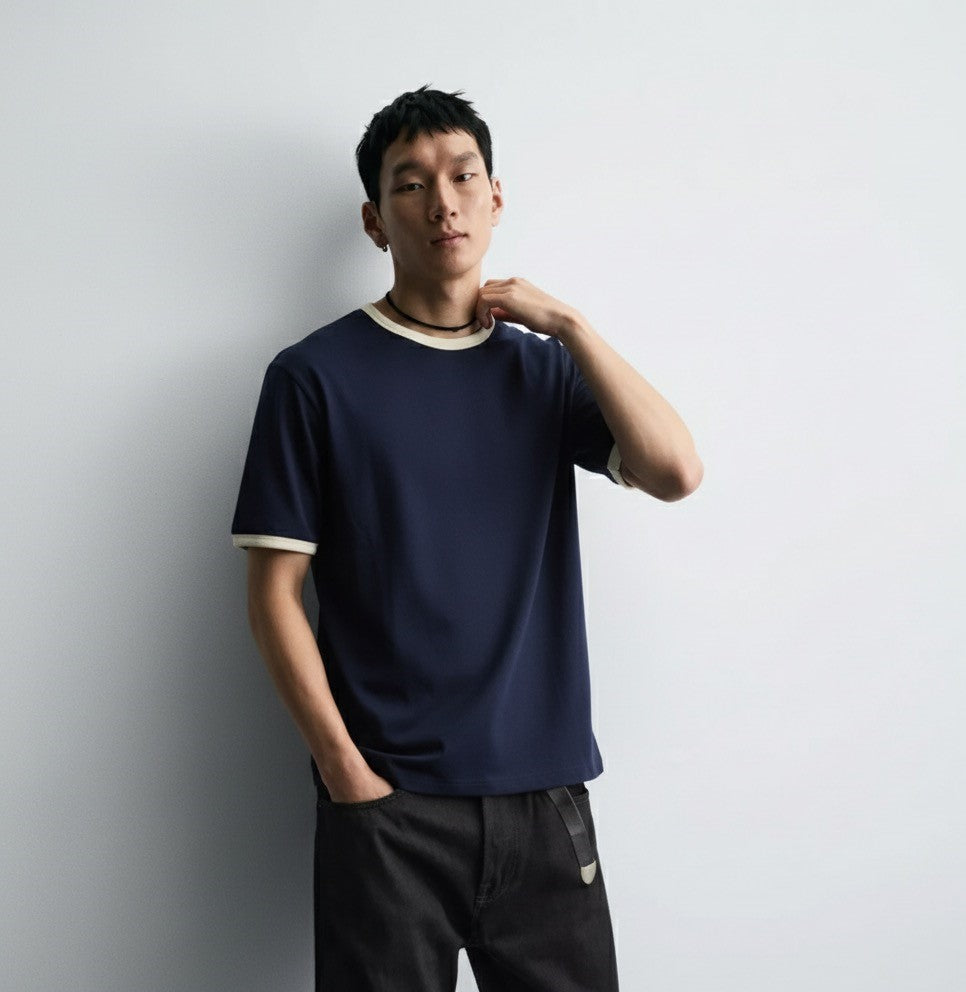 Ringer Navy Blue T-shirt
