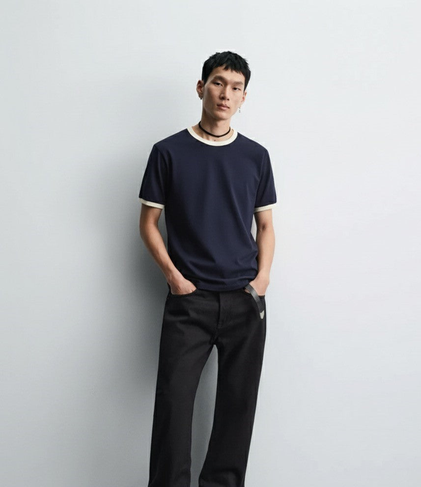 Old Money Men's Navy Cotton T-Shirt