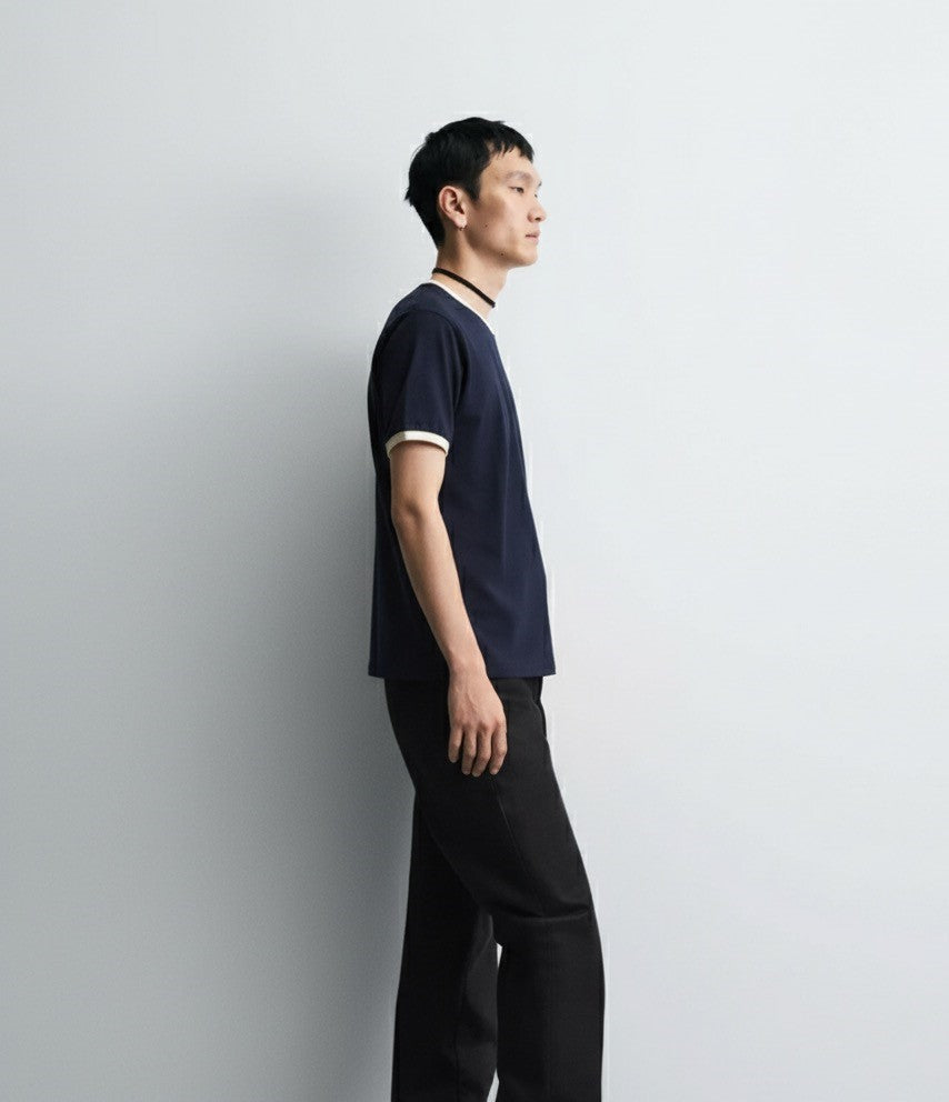 Old Money Men's Navy Cotton T-Shirt