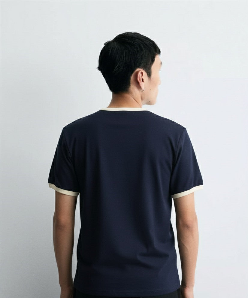 Old Money Men's Navy Cotton T-Shirt