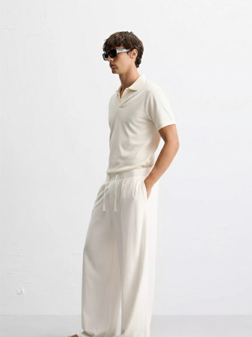 Old Money Men's Ivory Polo Shirt