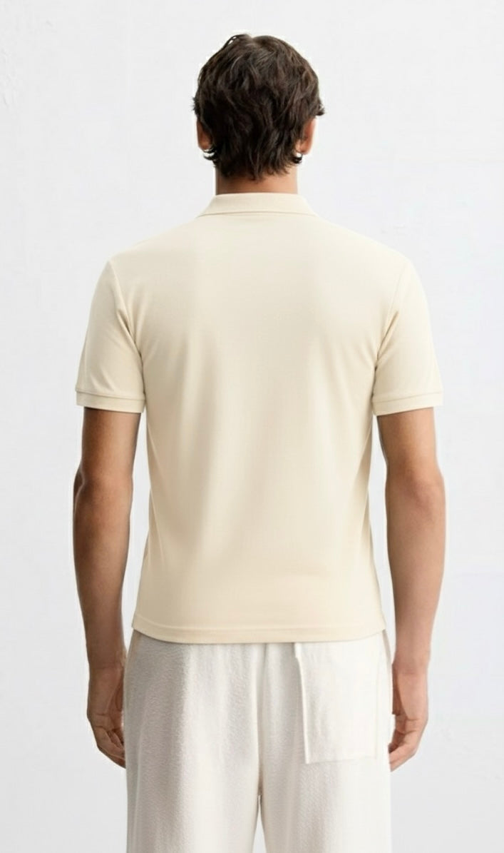 Old Money Men's Ivory Polo Shirt