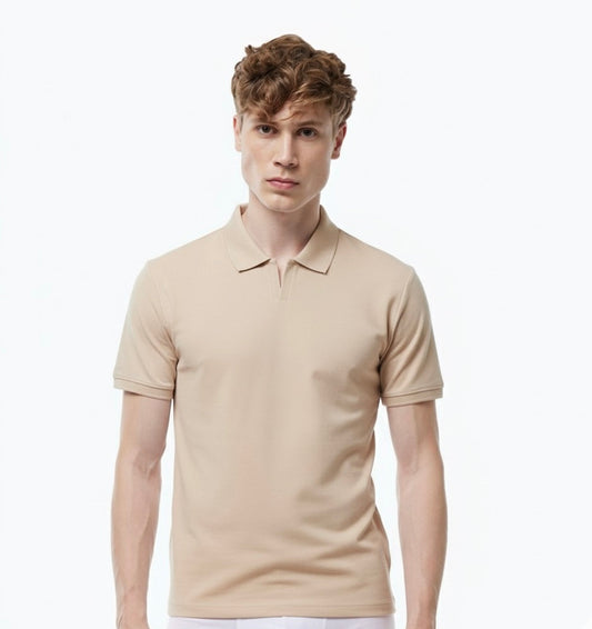 Old Money Men's Beige Polo Shirt