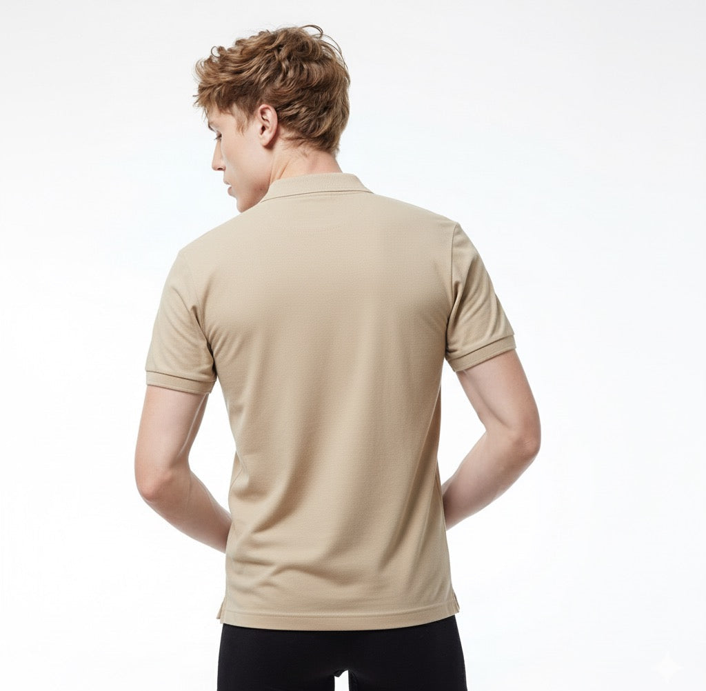 Old Money Men's Beige Polo Shirt