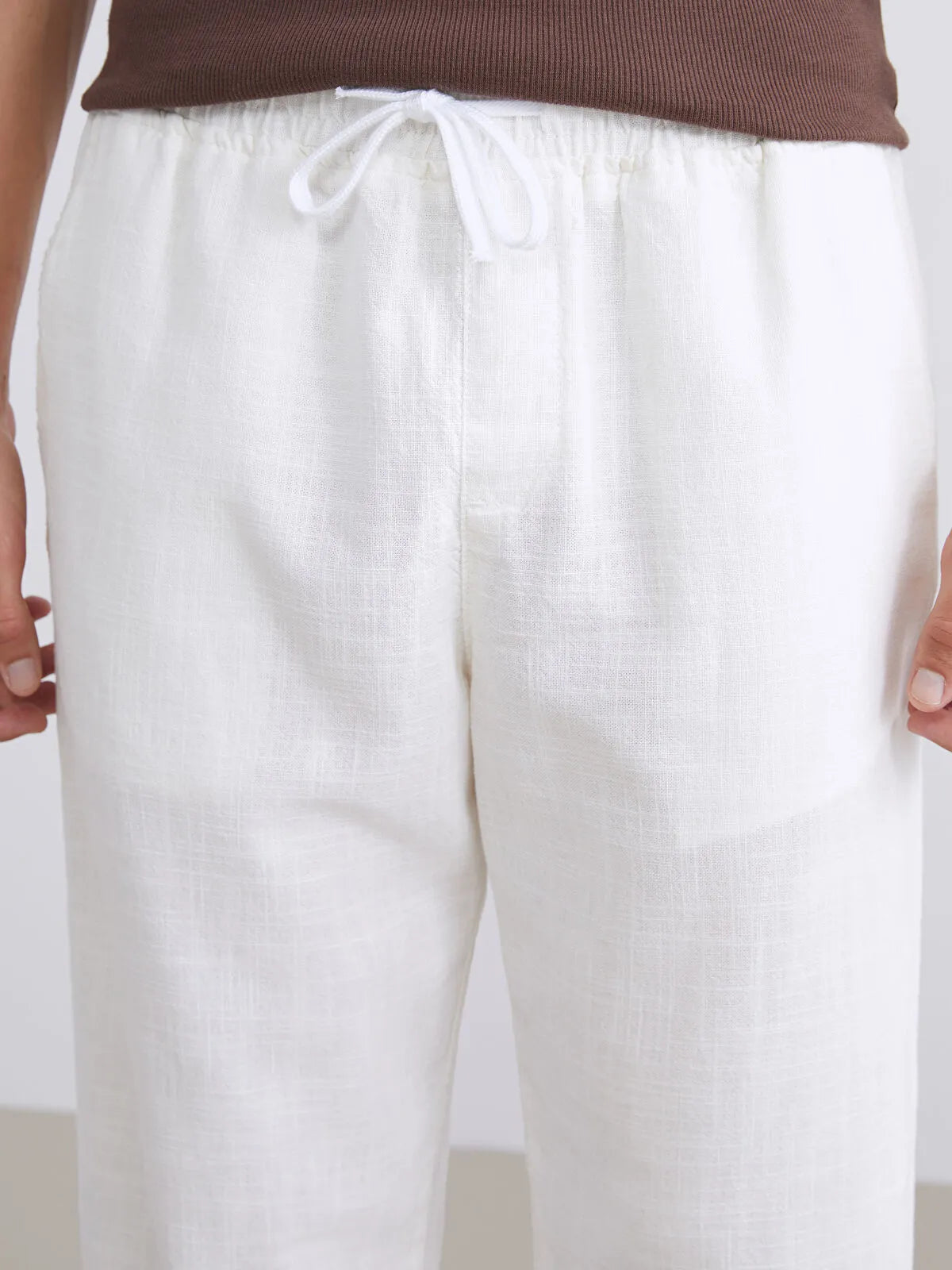 Old Money Men's White Linen Pants