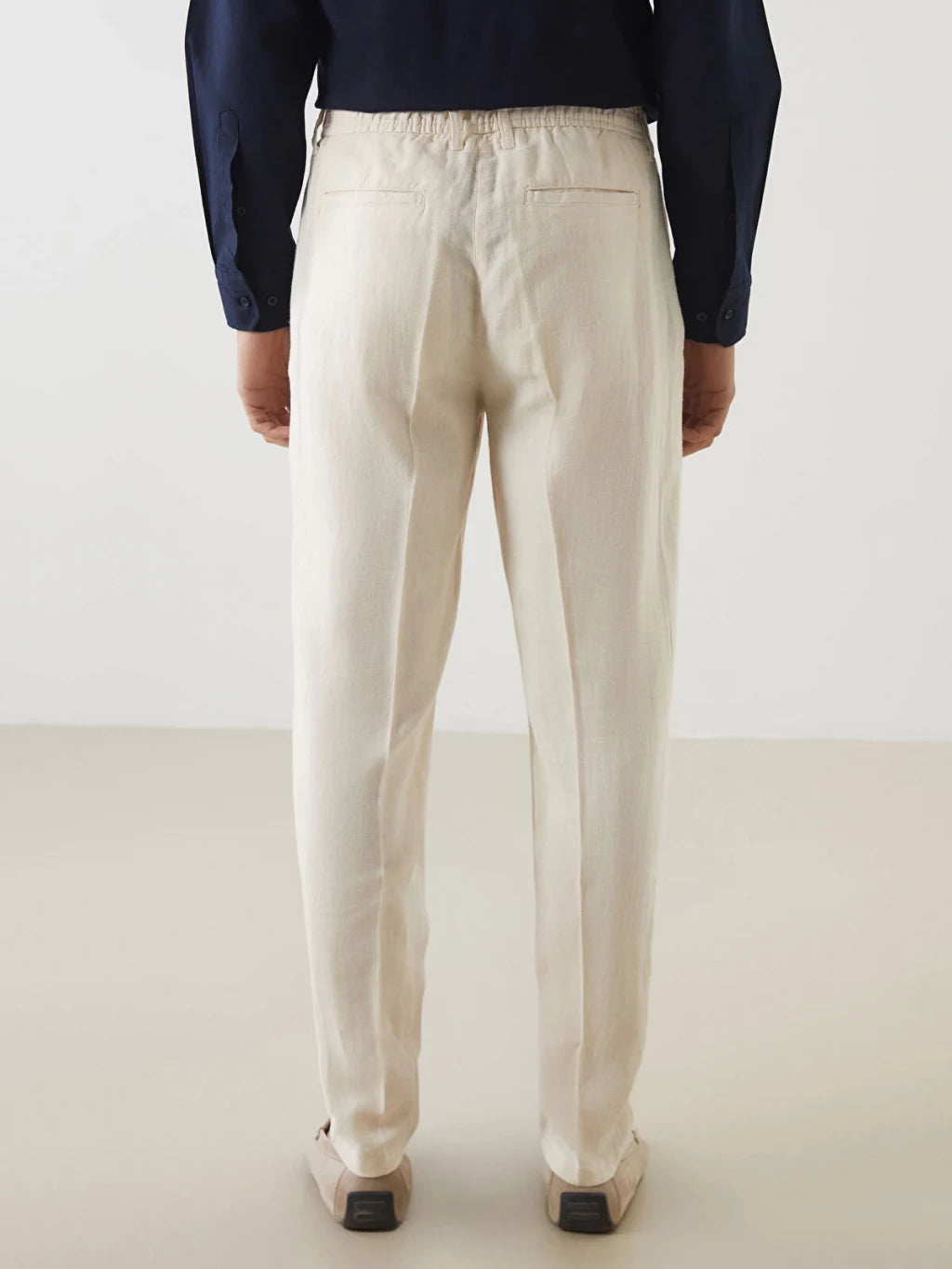 Old Money Men's Beige Linen Pants