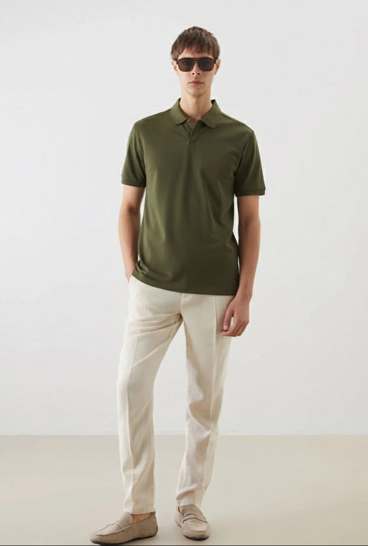 Old Money Men's Beige Linen Pants