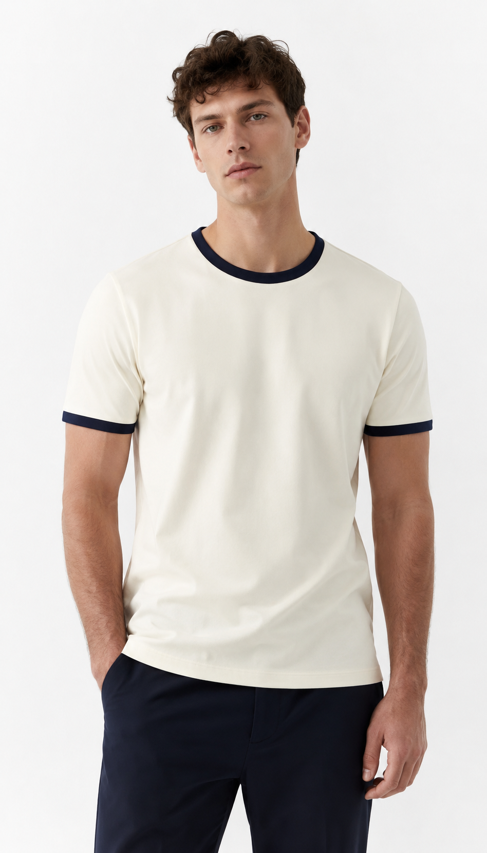 Ringer Ecru T-Shirt