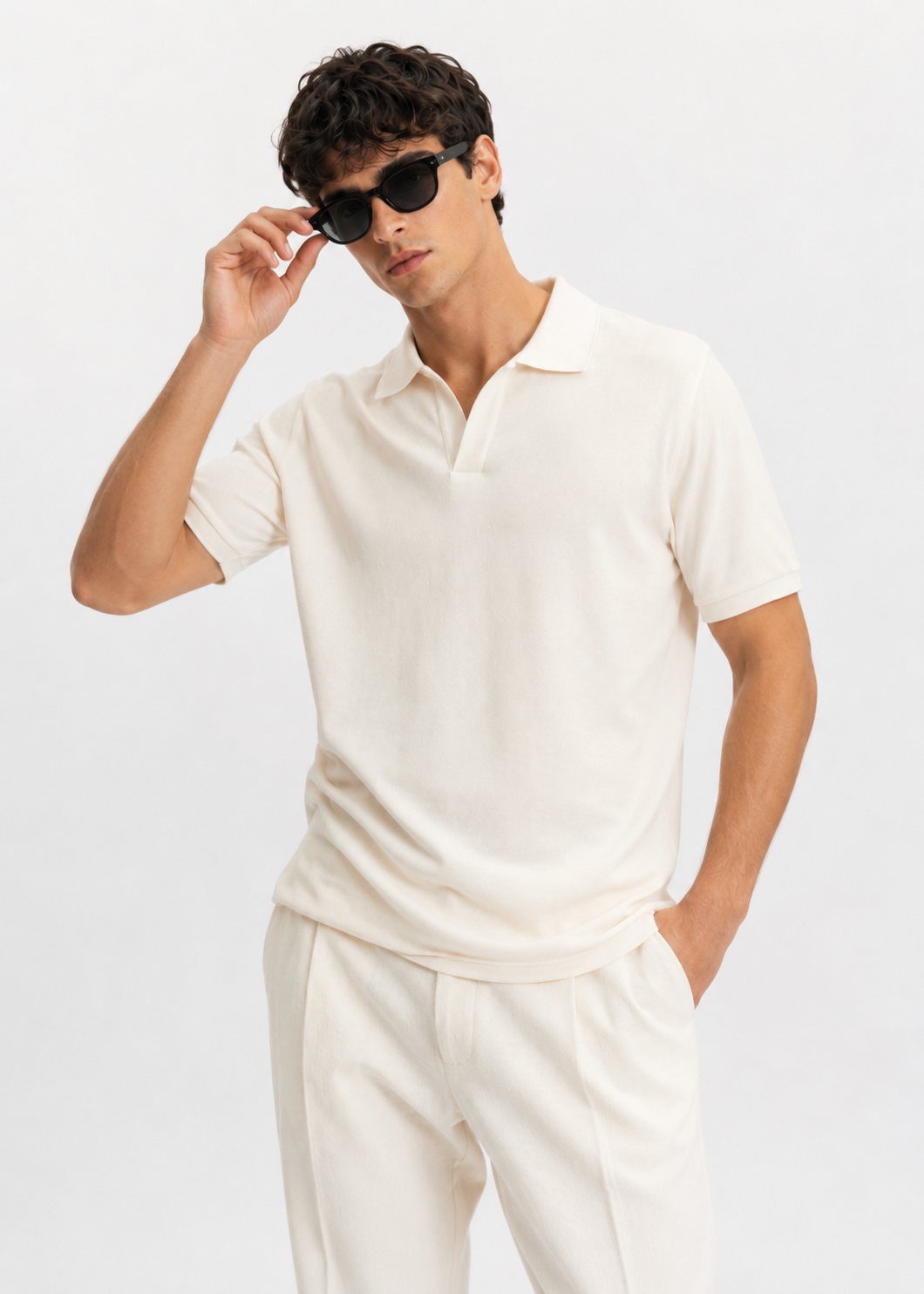 Ecru Polo T-Shirt