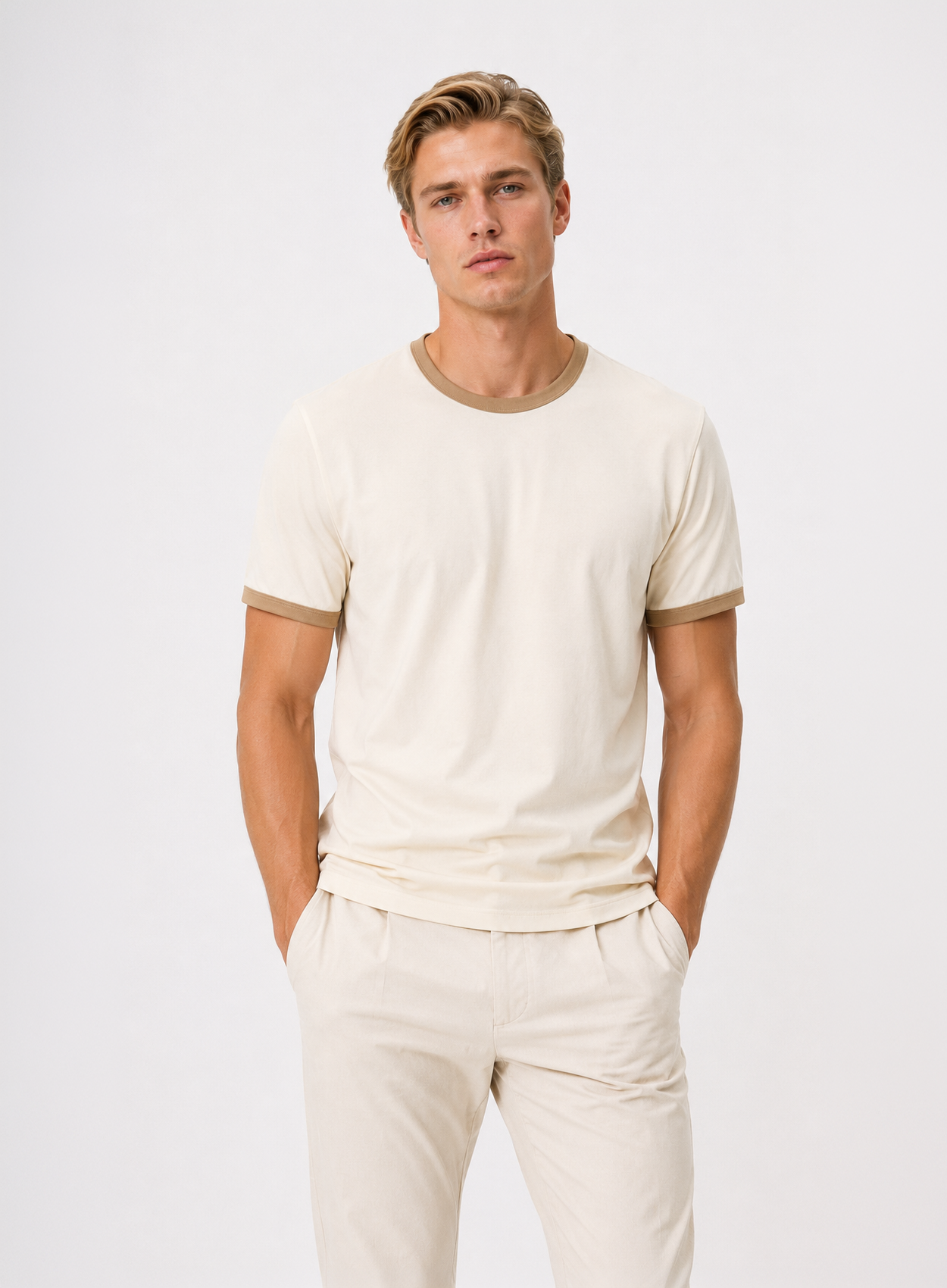 Ringer Ecru T-Shirt