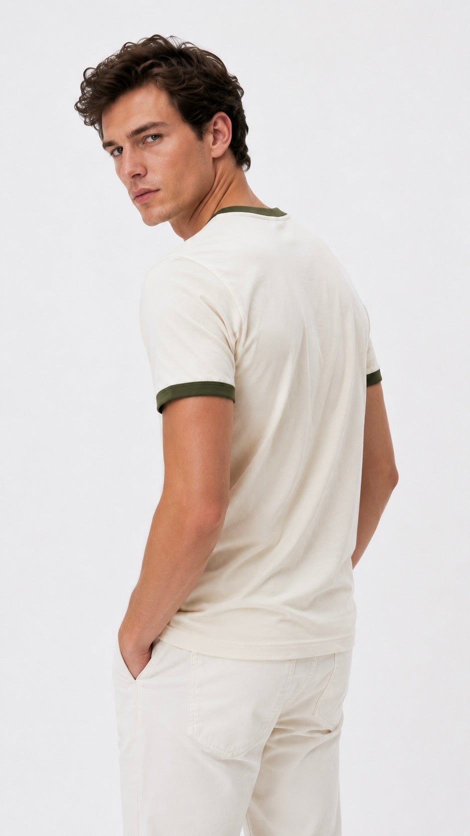 Ringer Ecru T-Shirt