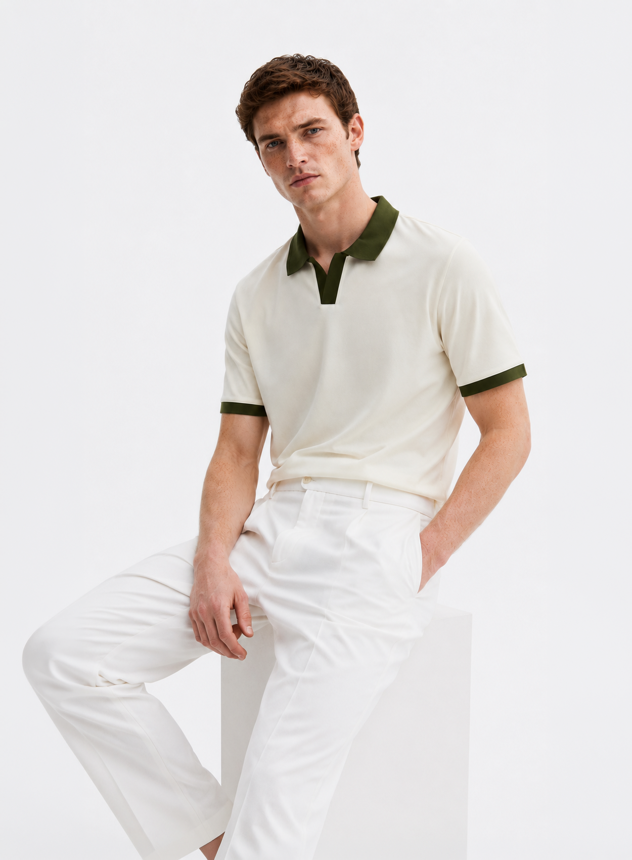 Ecru Polo T-Shirt