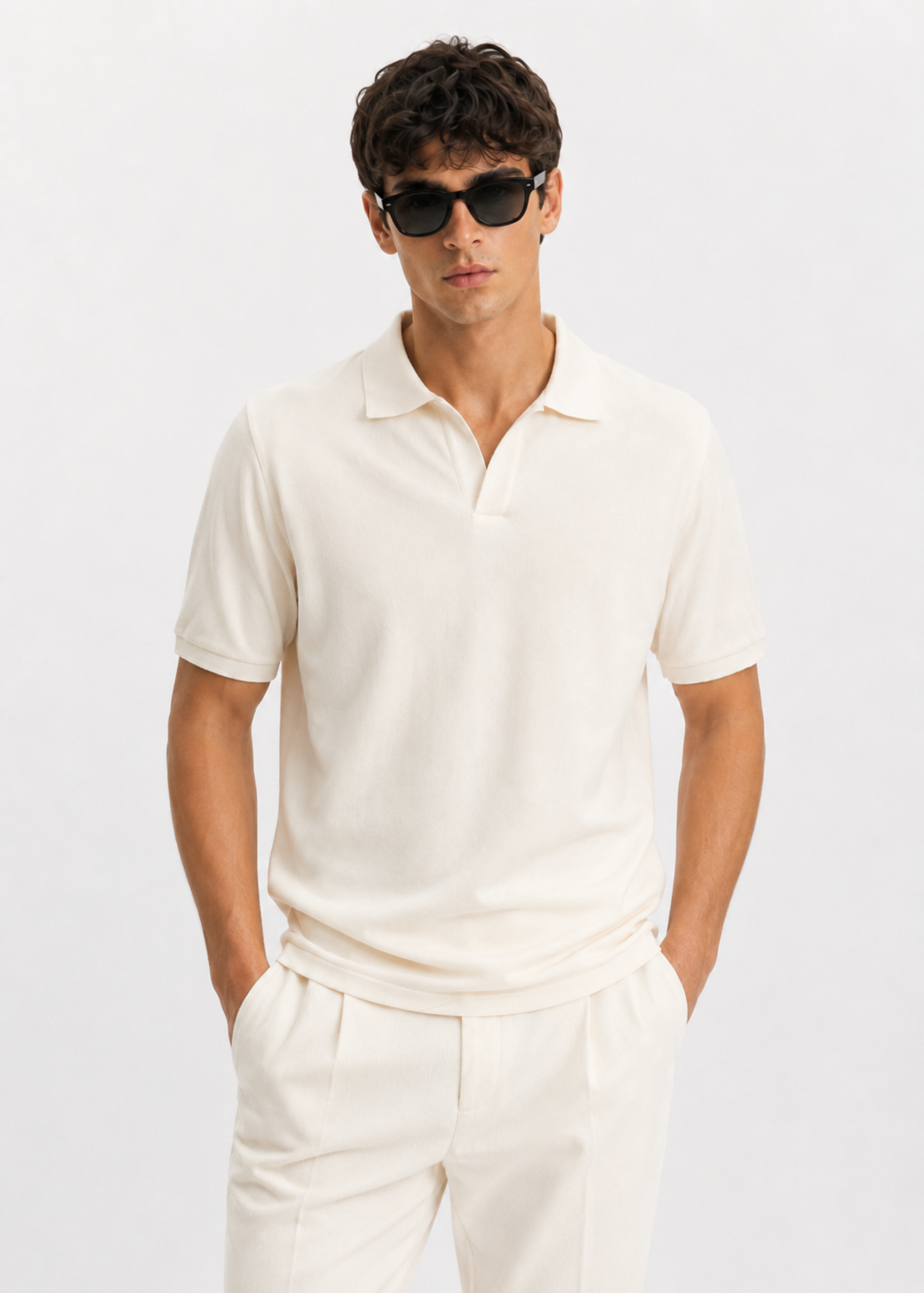 Ecru Polo T-Shirt
