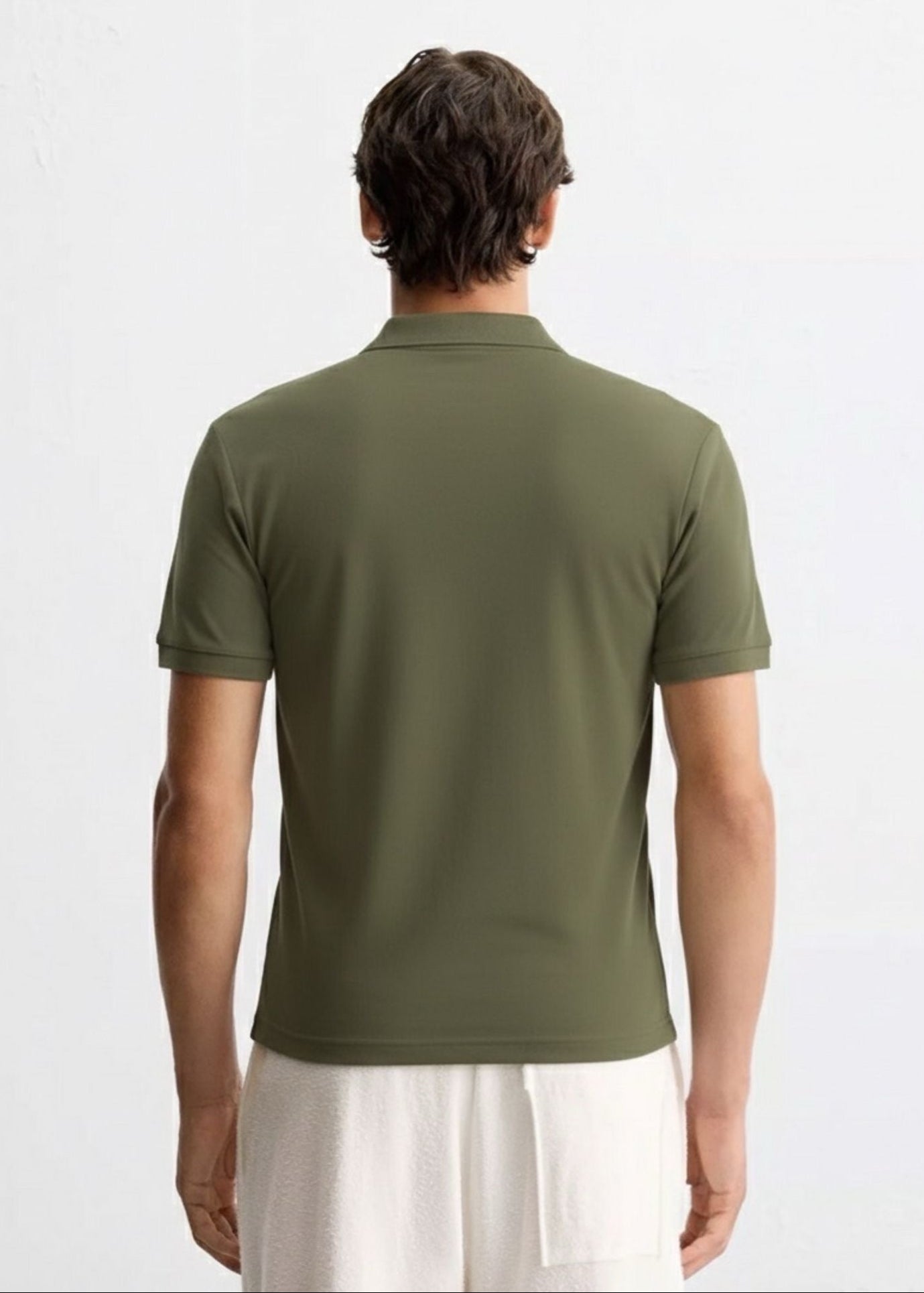 Old Money Men's Khaki Green Polo Shirt
