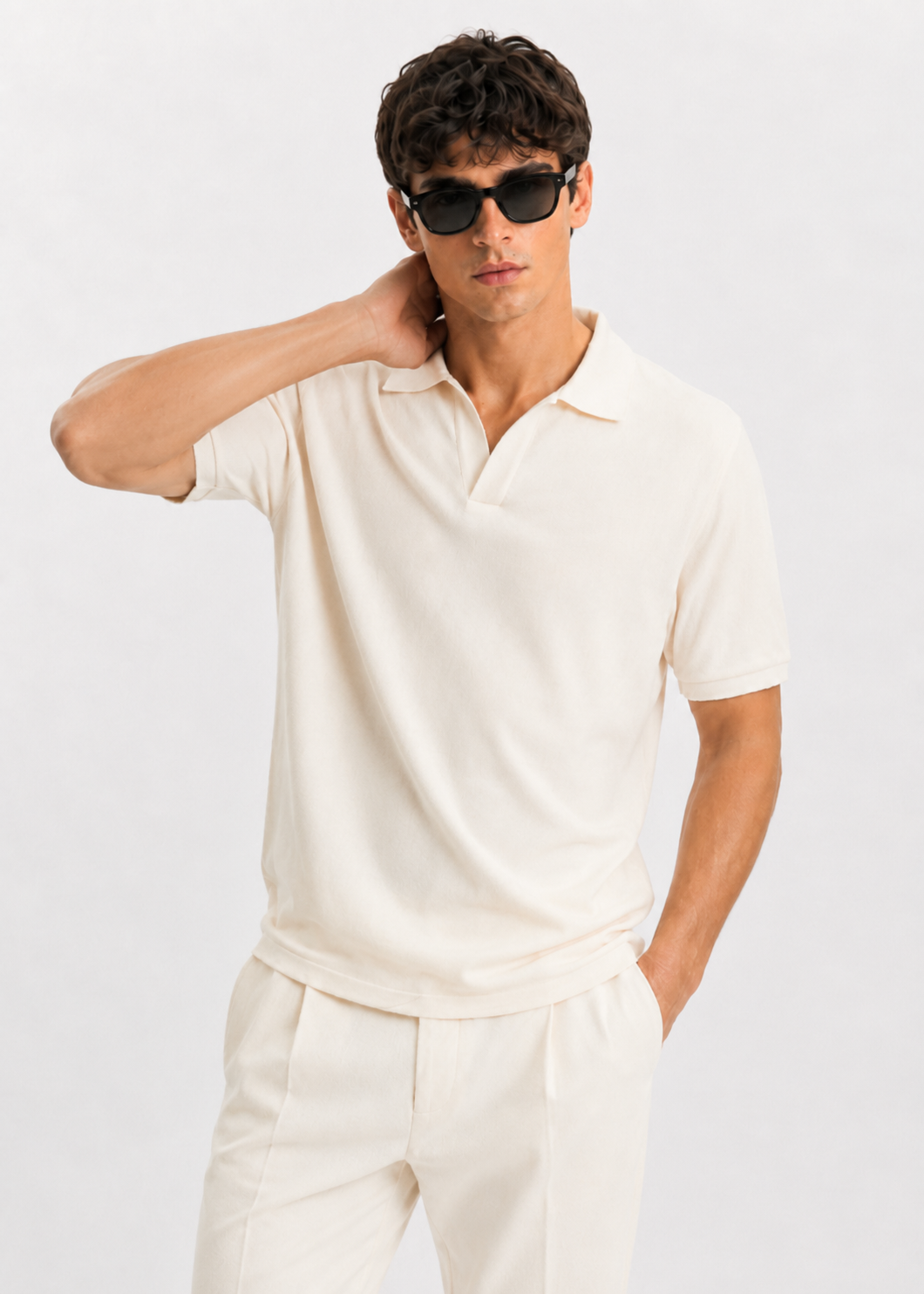 Ecru Polo T-Shirt