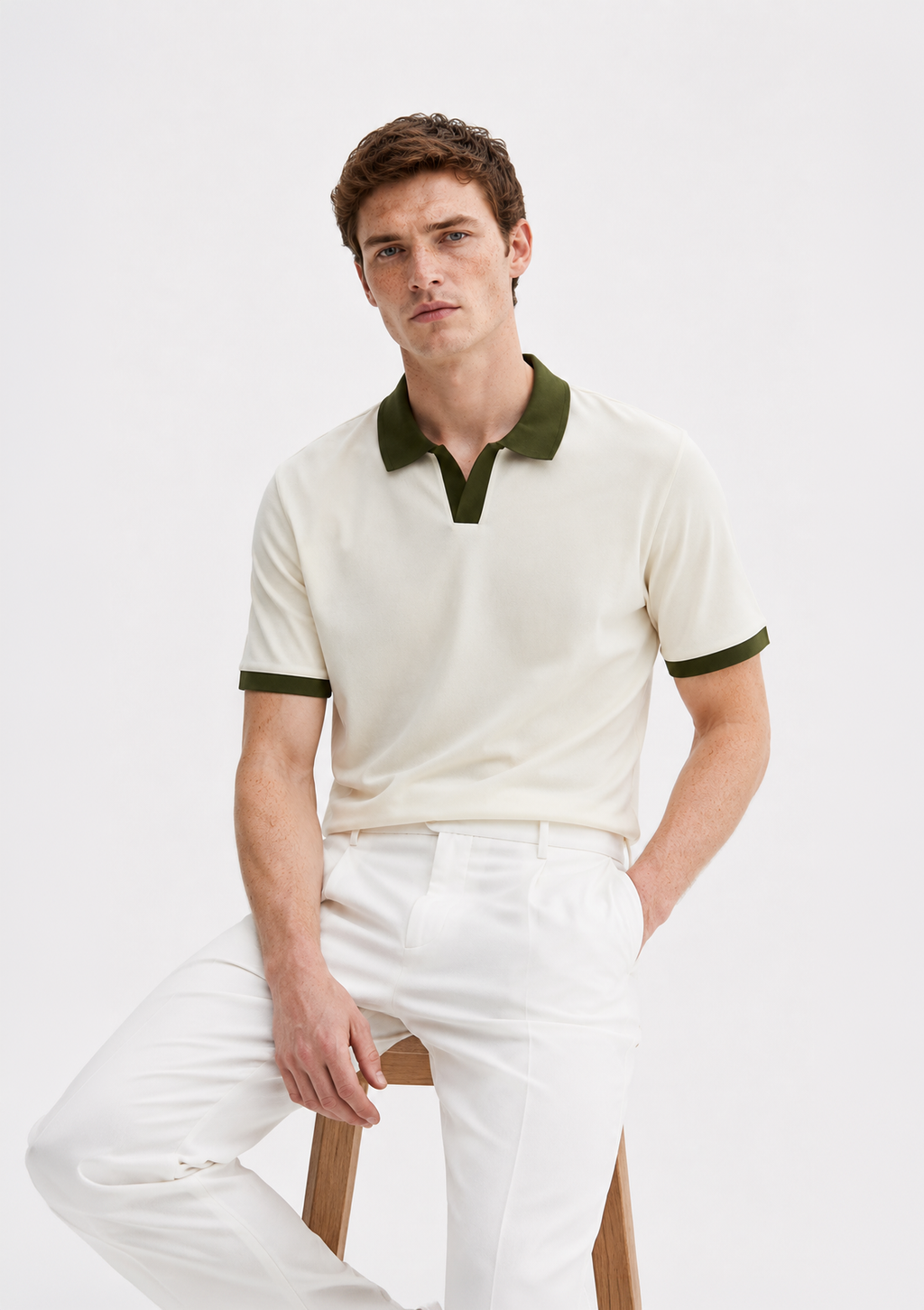 Ecru Polo T-Shirt