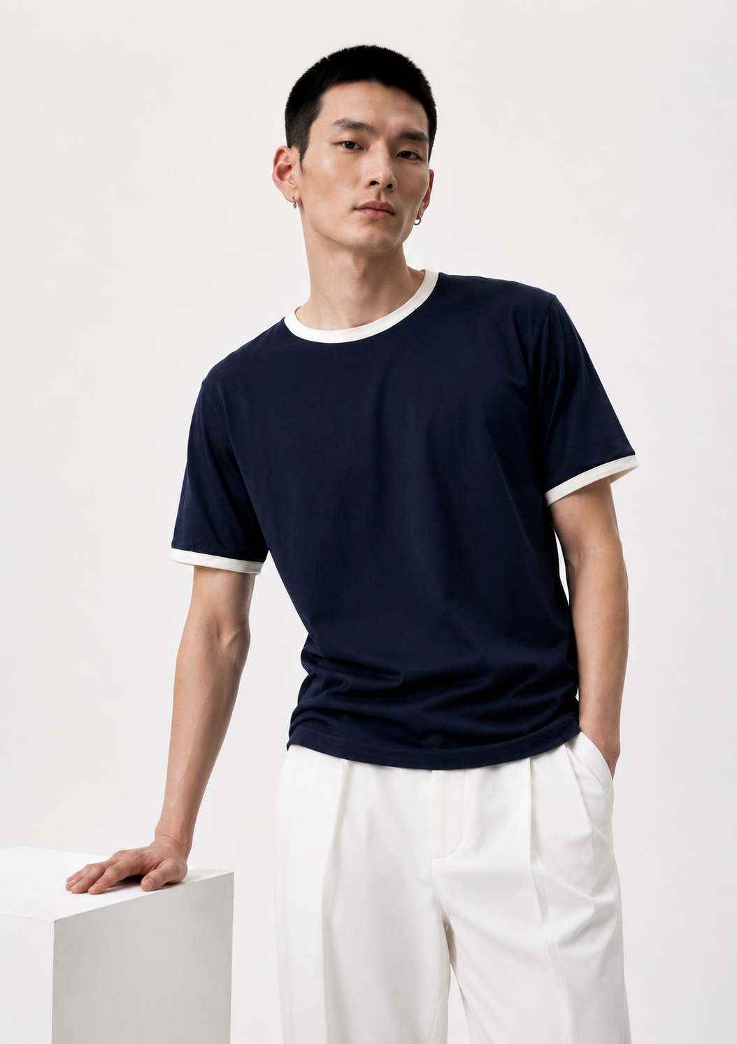 Ringer Navy Blue T-shirt