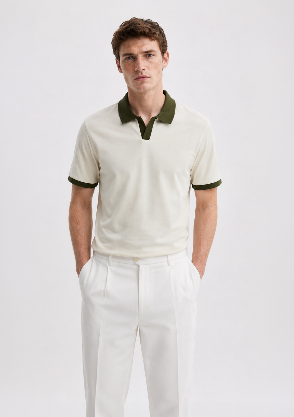 Ecru Polo T-Shirt