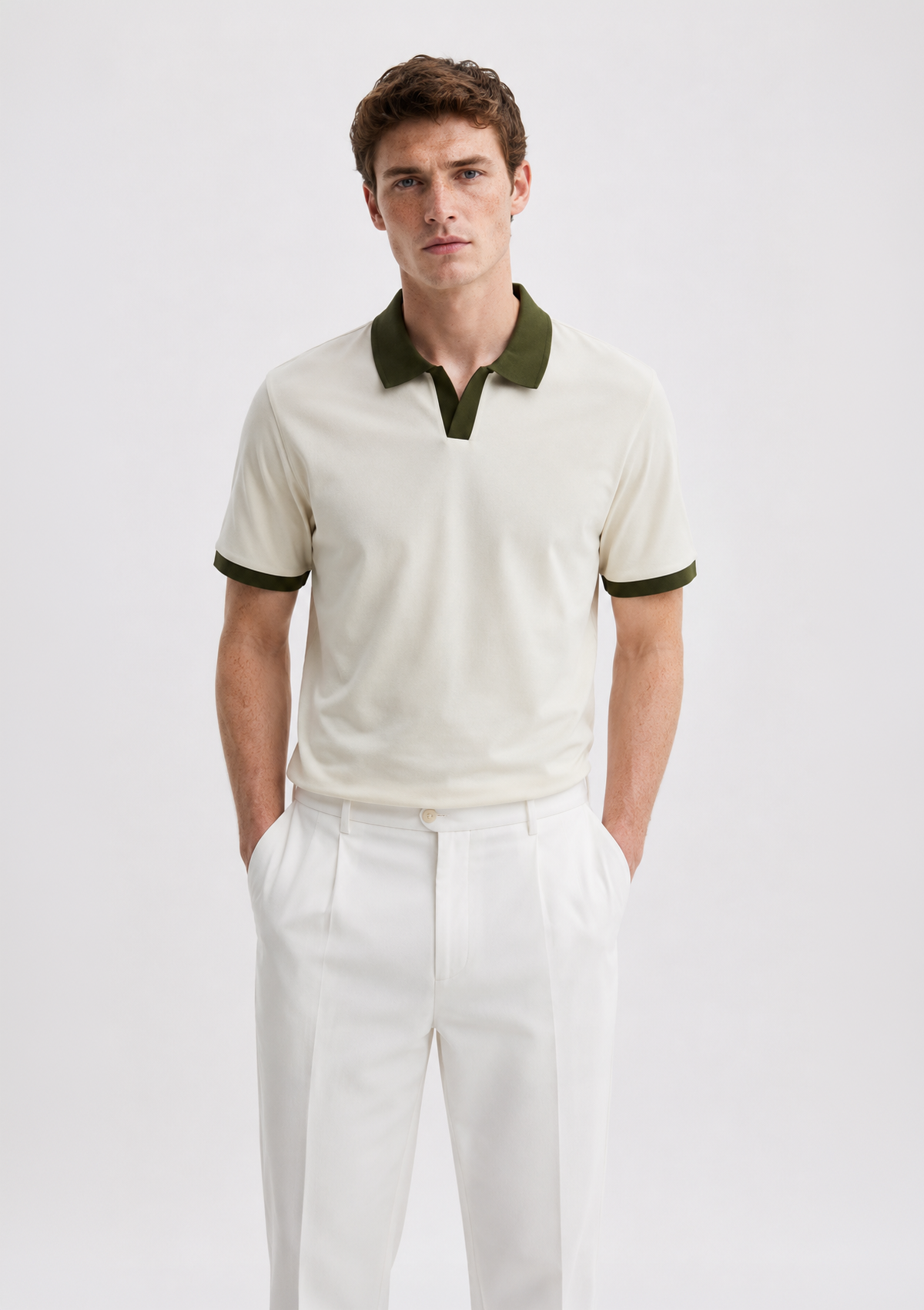 Ecru Polo T-Shirt