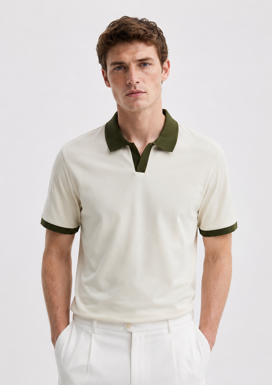 Ecru Polo T-Shirt