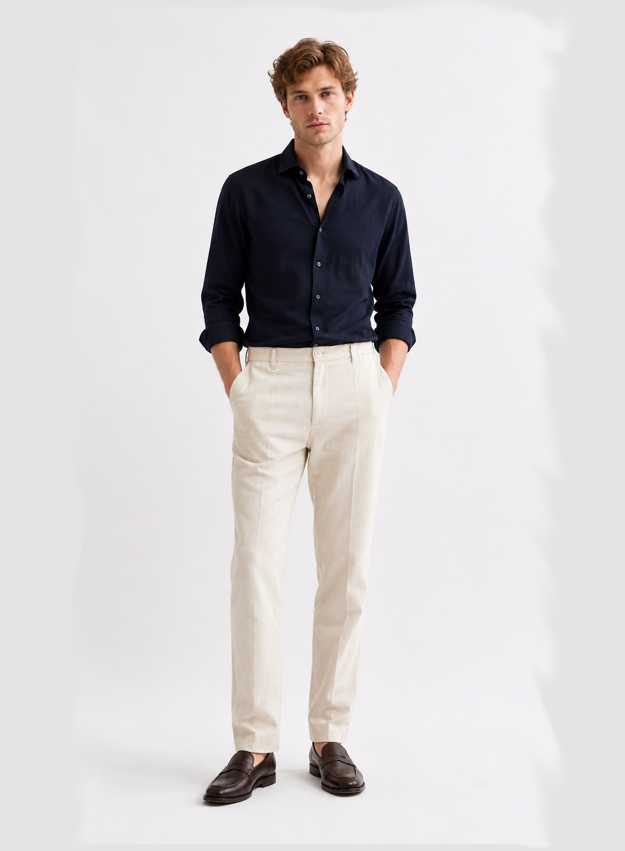 Beige Linen Pants