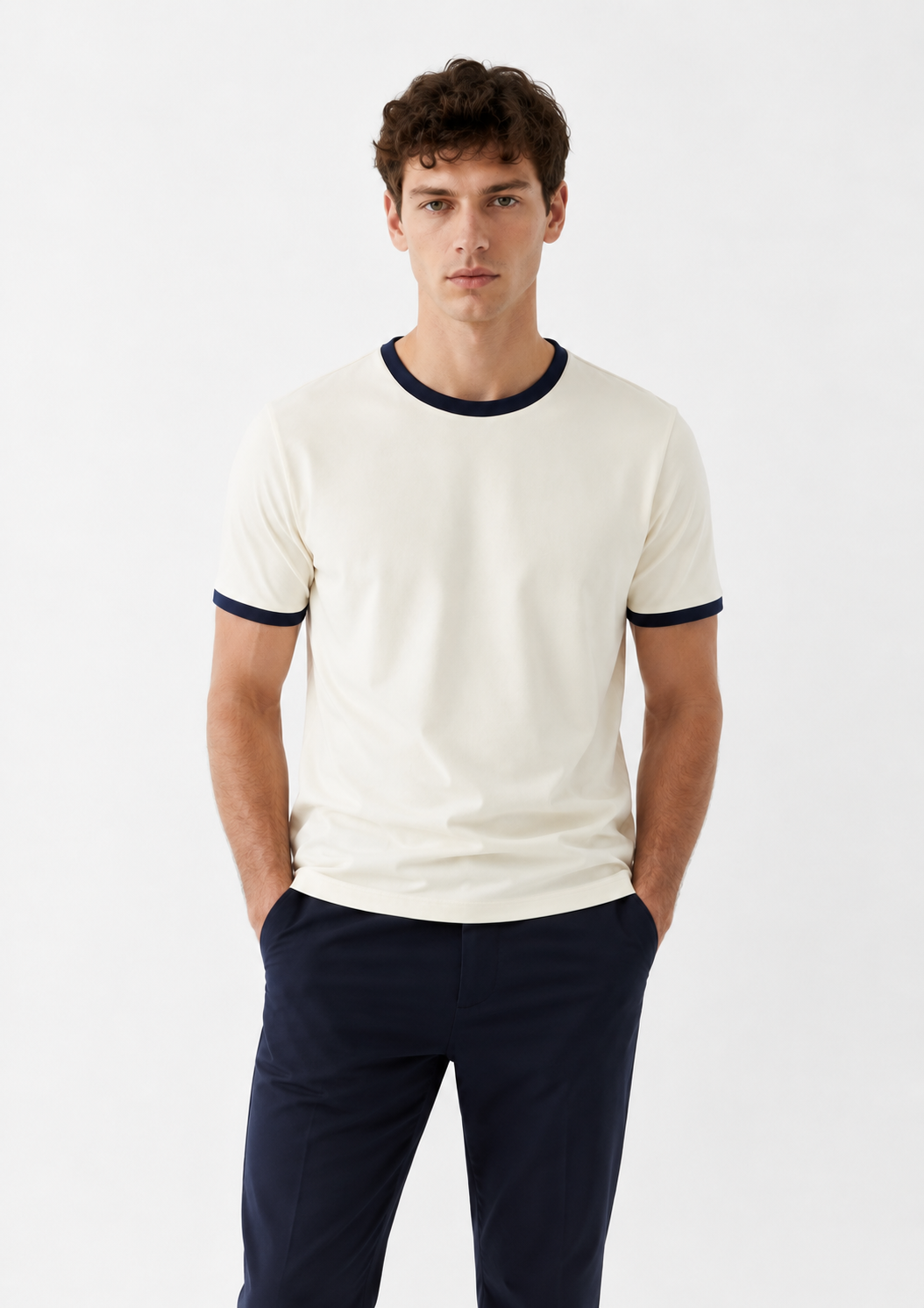 Ringer Ecru T-Shirt