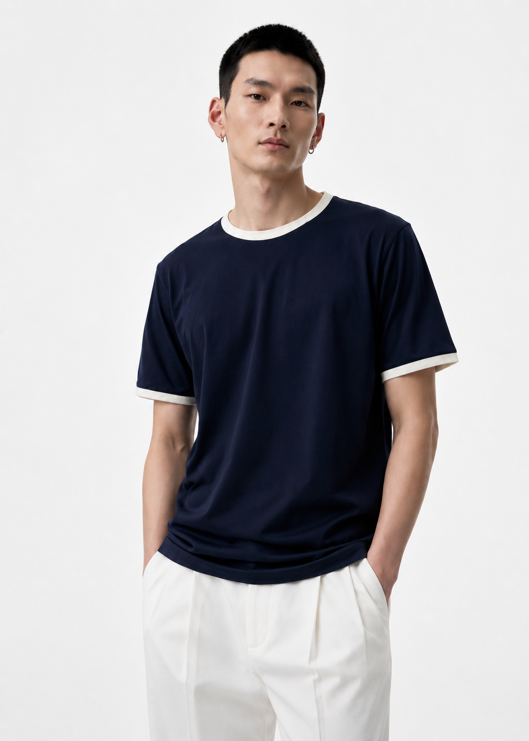 Ringer Navy Blue T-shirt