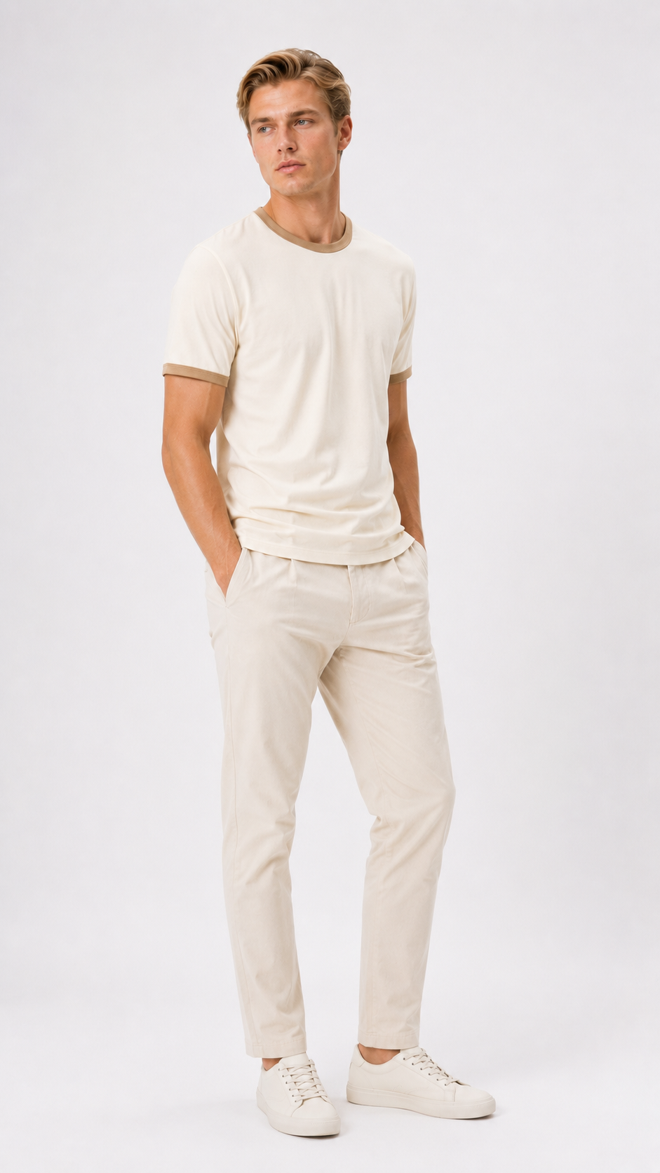 Ringer Ecru T-Shirt