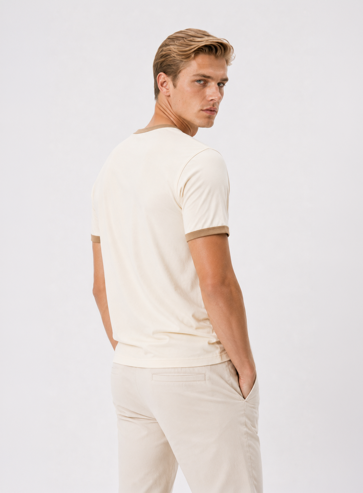 Ringer Ecru T-Shirt